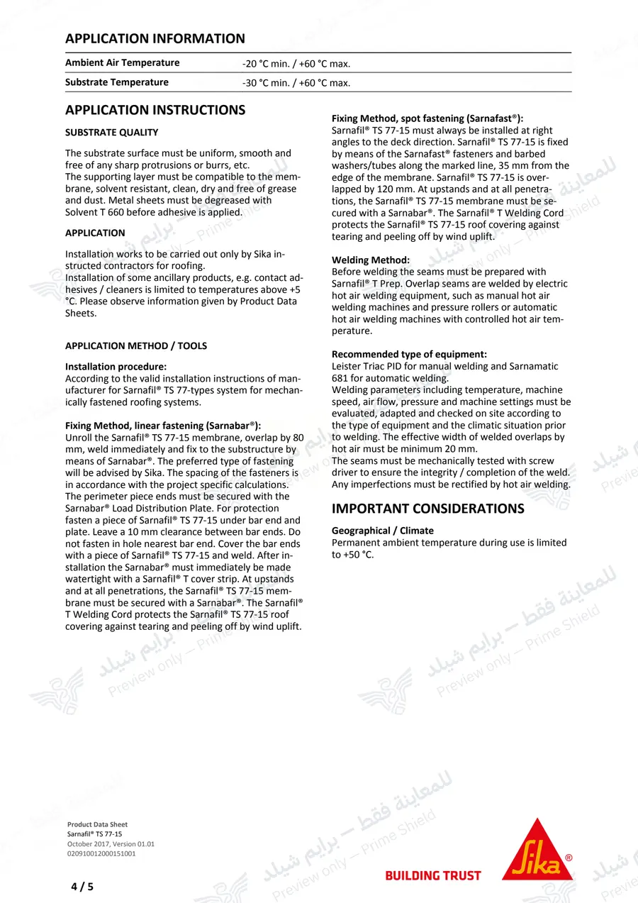 Page 15 of 16 — Sarnafil TS 77-15 — Official sheet (EN)