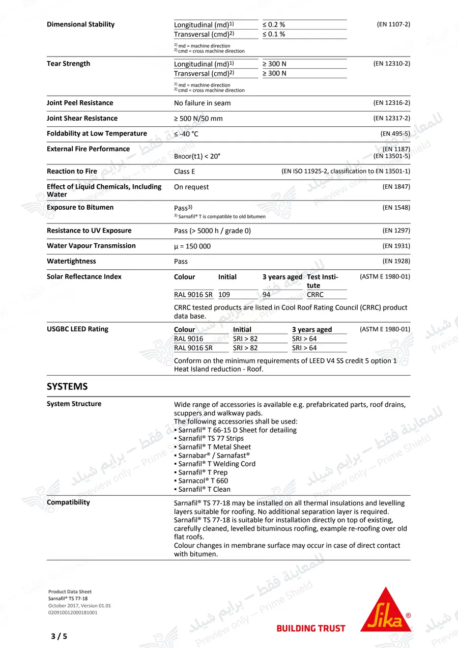 Page 12 of 14 — Sarnafil TS 77-18 — Official sheet (EN)