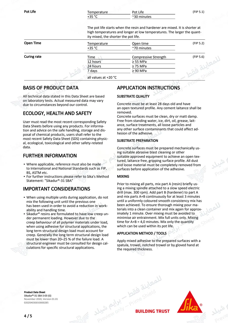 Page 14 of 15 — Sikadur-31 SBA S-03 (G) — Official sheet (EN)