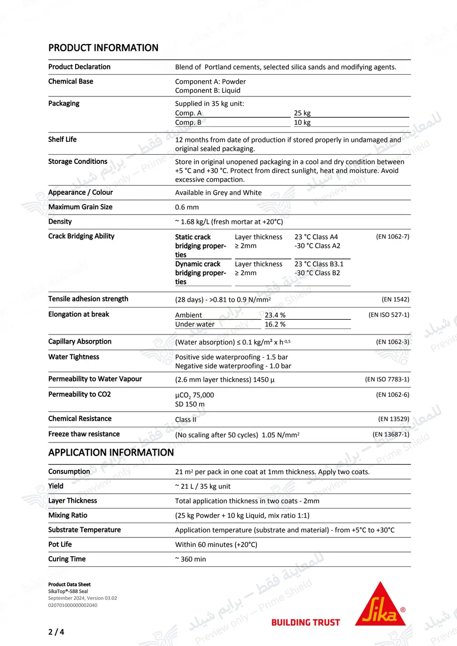 Page 12 of 14 — SikaTop-588 Seal — Official sheet (EN)