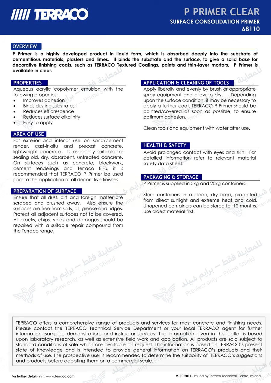 Page 9 of 10 — P Primer Clear — Official sheet (EN)