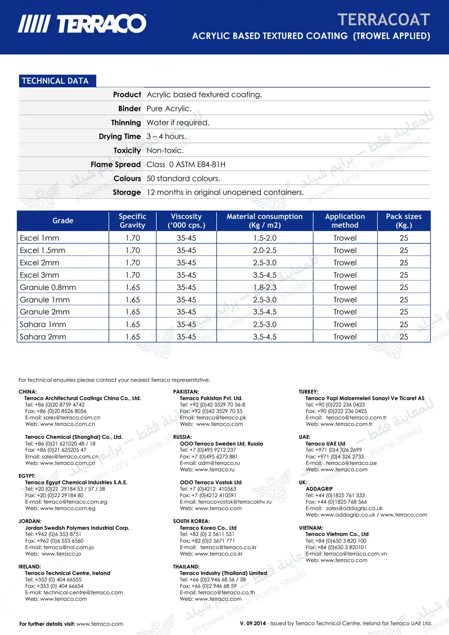 Page 12 of 12 — Terracoat Excel/Granule/Sahara — Official sheet (EN)