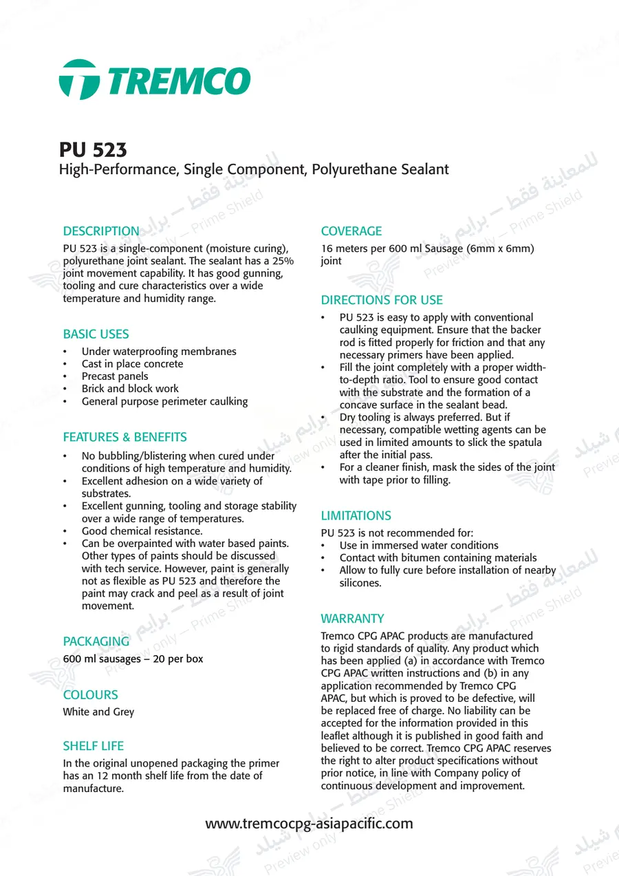الصفحة 9 من 10 — PU523 — النشرة الرسمية (EN)