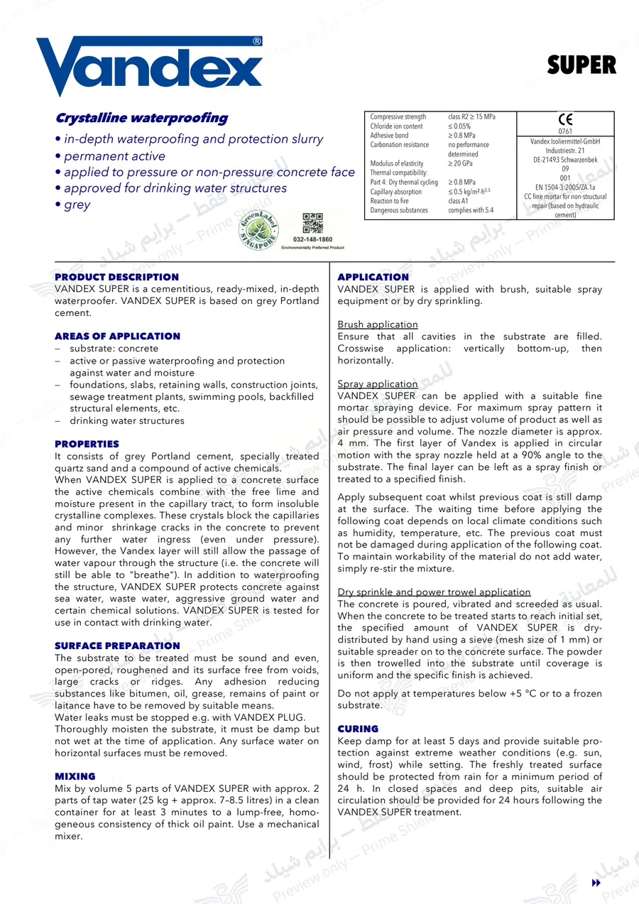 Page 11 of 12 — VANDEX SUPER — Official sheet (EN)