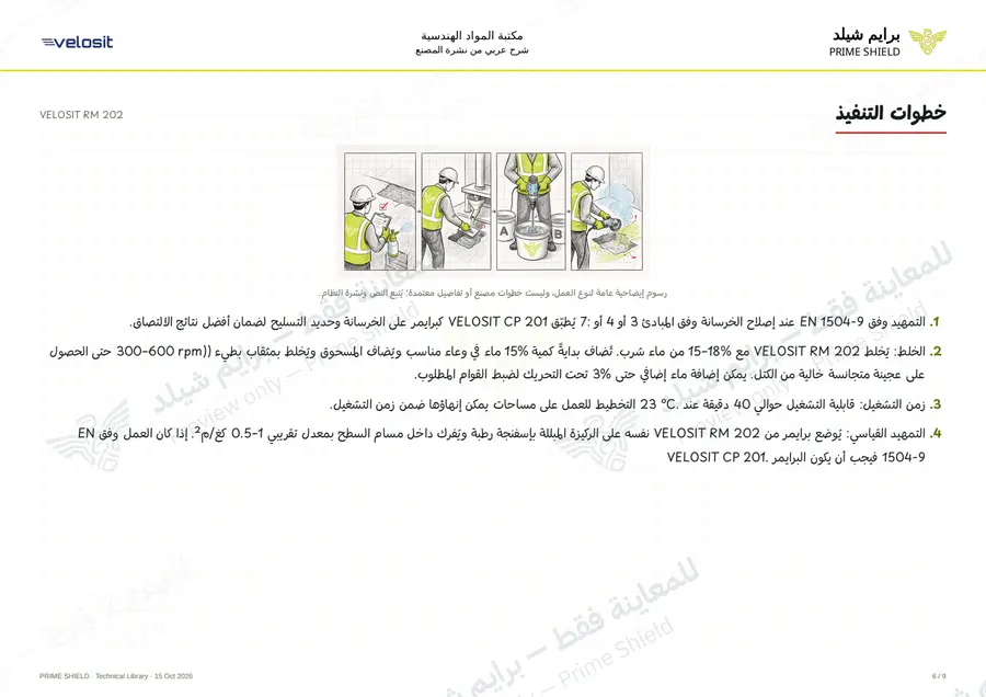 الصفحة 6 من 13 — VELOSIT RM 202 — الشرح العربي