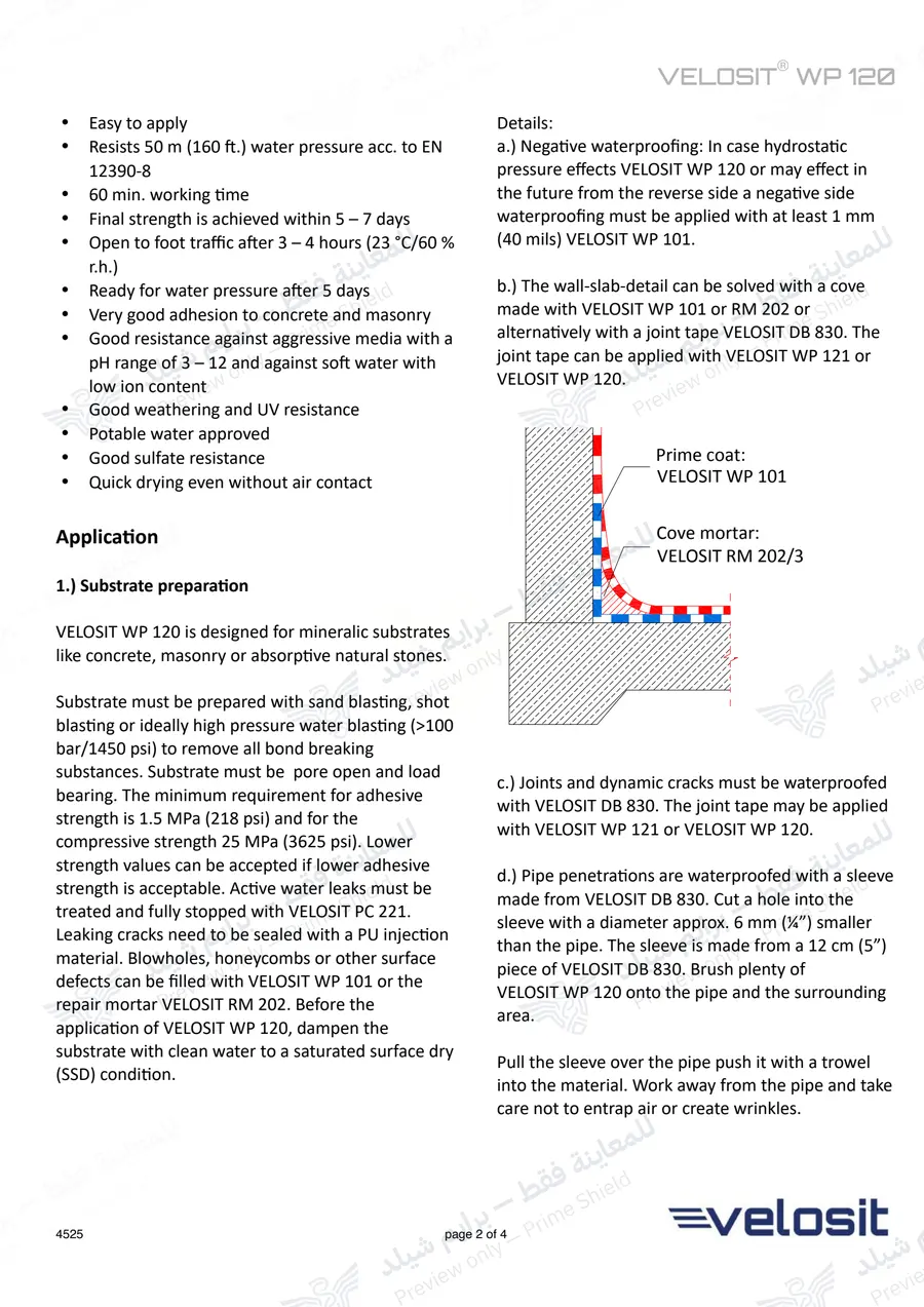 الصفحة 12 من 14 — VELOSIT WP 120 — النشرة الرسمية (EN)