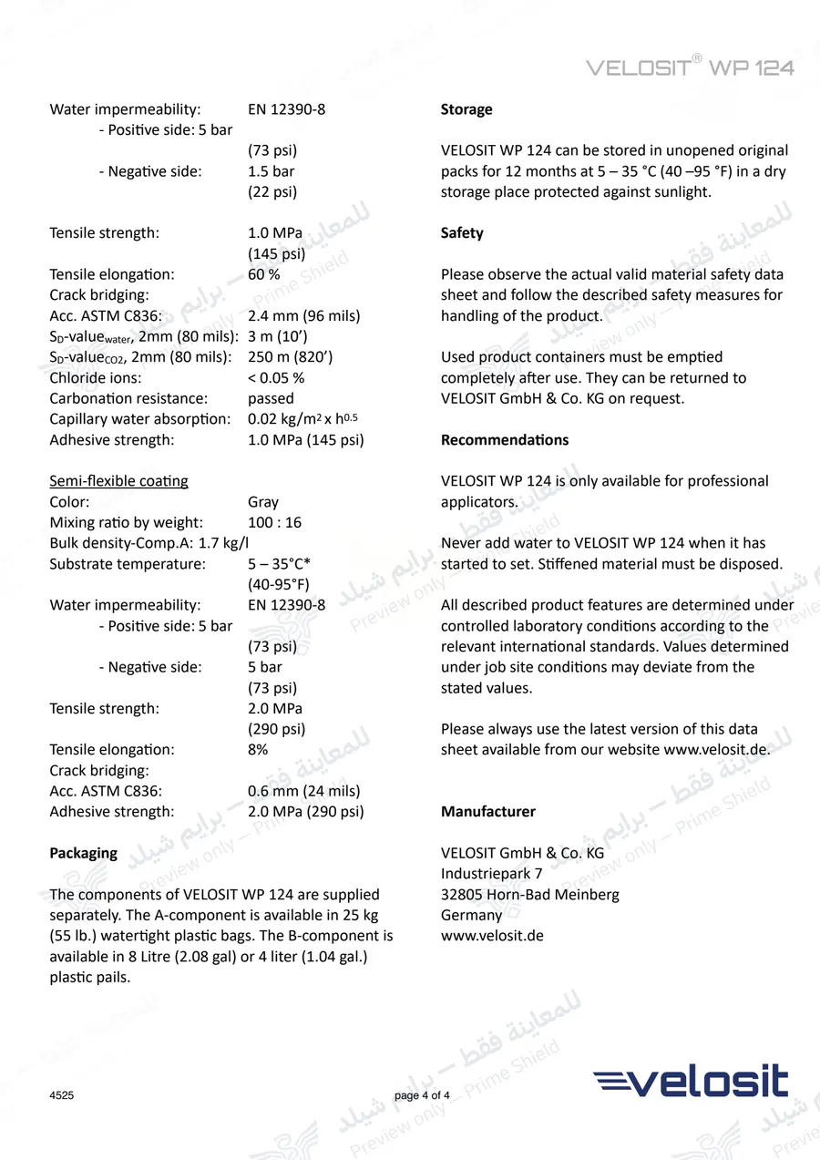 الصفحة 13 من 13 — VELOSIT WP 124 — النشرة الرسمية (EN)