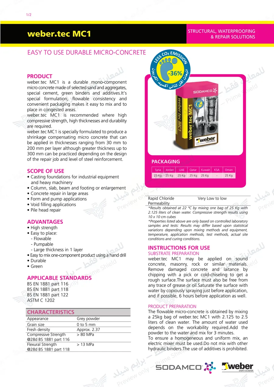 Page 9 of 10 — weber.tec MC1 — Official sheet (EN)