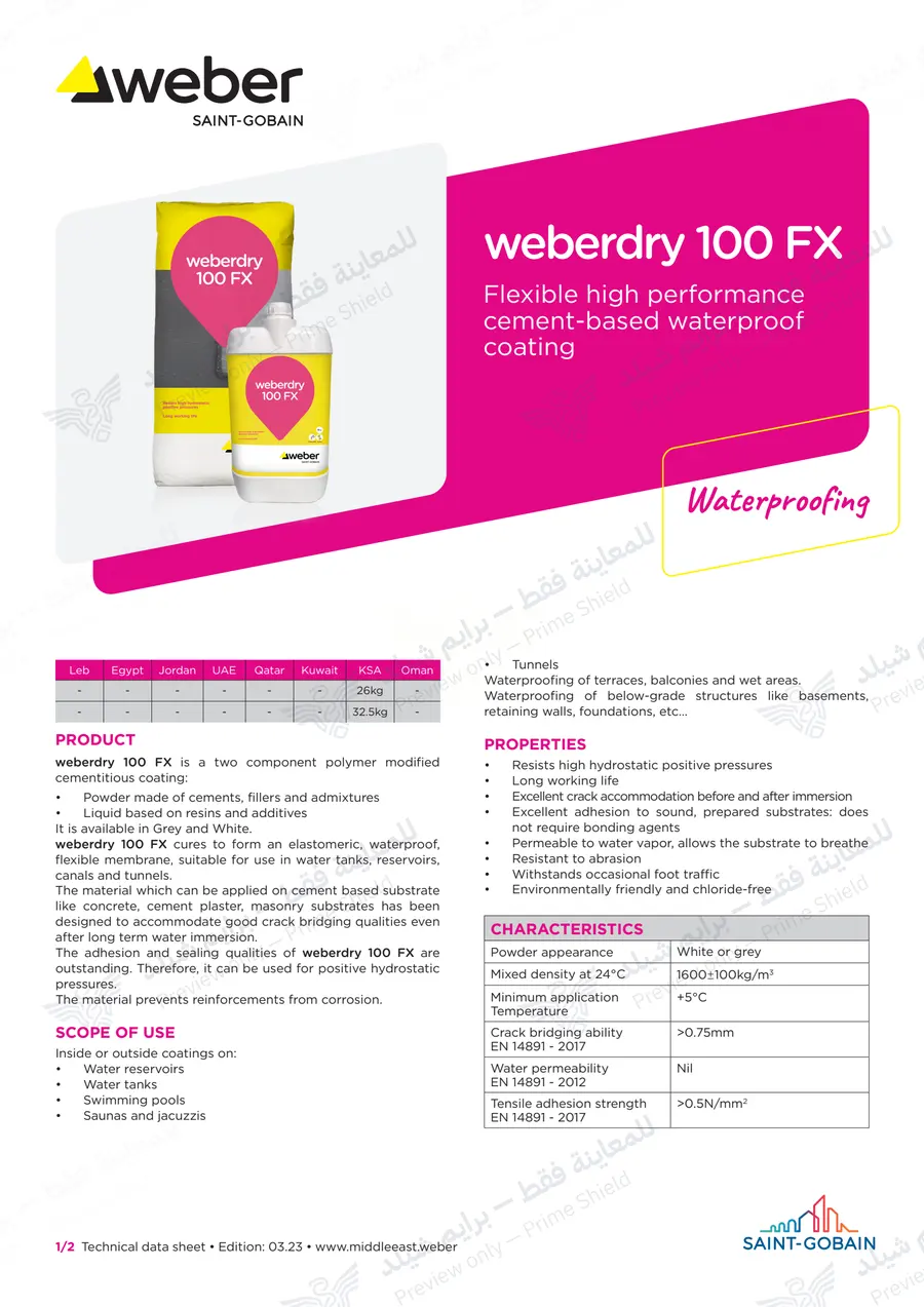 Page 11 of 12 — weberdry 100 FX — Official sheet (EN)