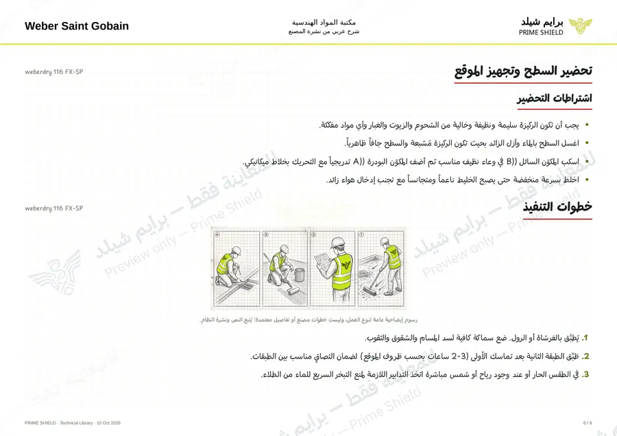 الصفحة 6 من 11 — weberdry 116 FX-SP — الشرح العربي