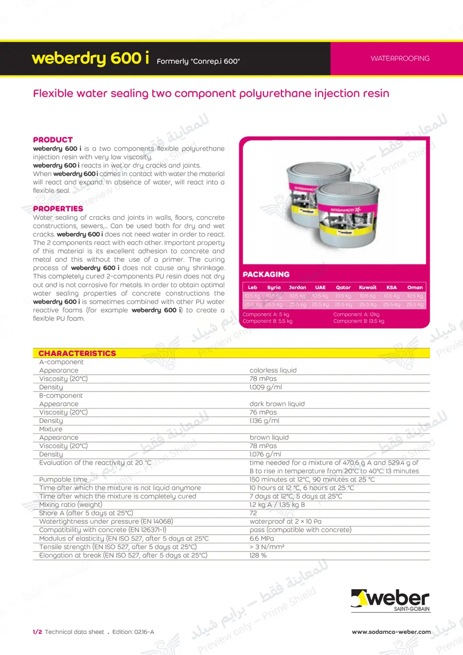 Page 10 of 11 — weberdry 600 i — Official sheet (EN)