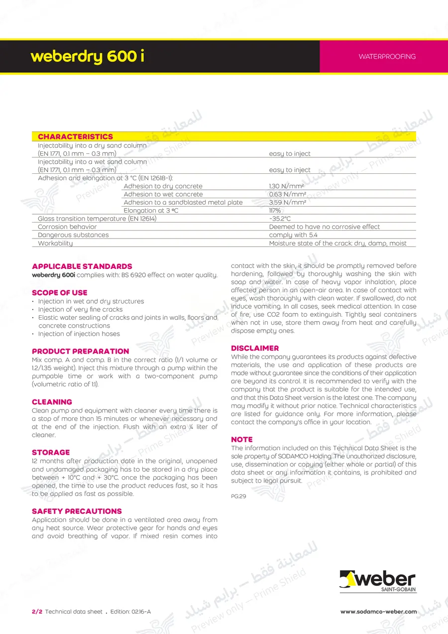 Page 11 of 11 — weberdry 600 i — Official sheet (EN)