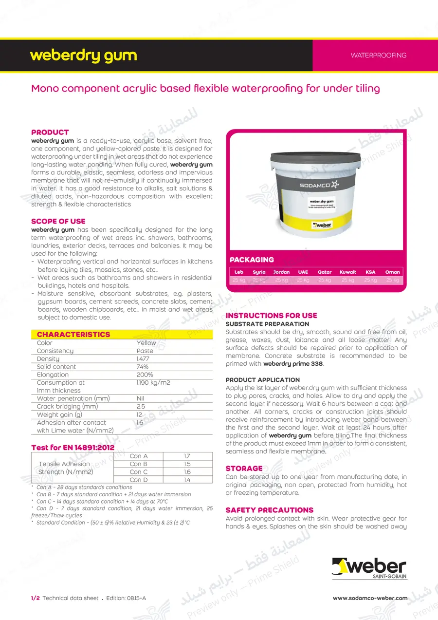 Page 9 of 10 — weberdry gum — Official sheet (EN)