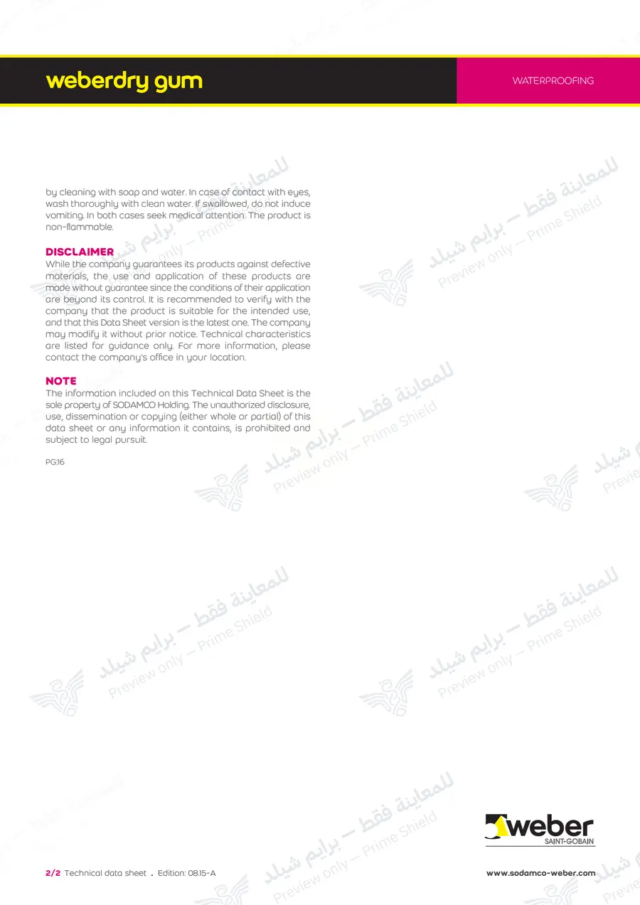 Page 10 of 10 — weberdry gum — Official sheet (EN)