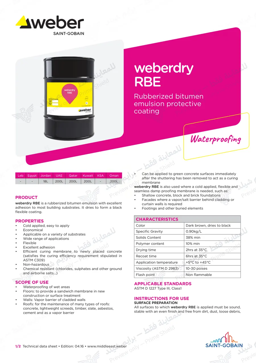 الصفحة 8 من 9 — weberdry RBE — النشرة الرسمية (EN)